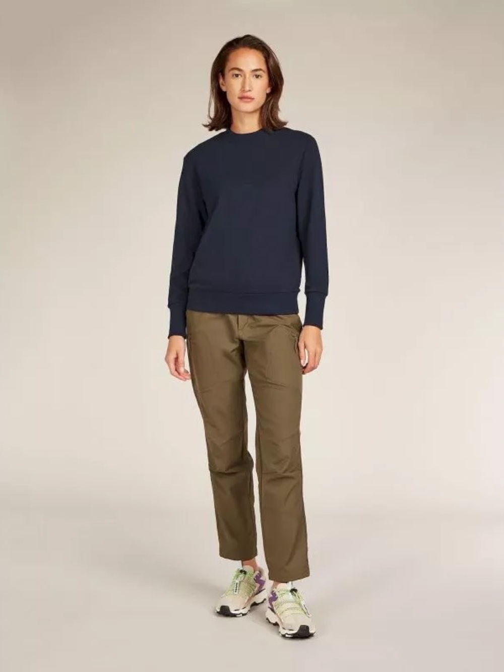 Icebreaker Central Wool Blend Crew Neck Sweatshirt in Twilight Navy - Picture 3 of 12